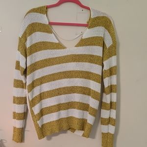 White and Mustard Sweater